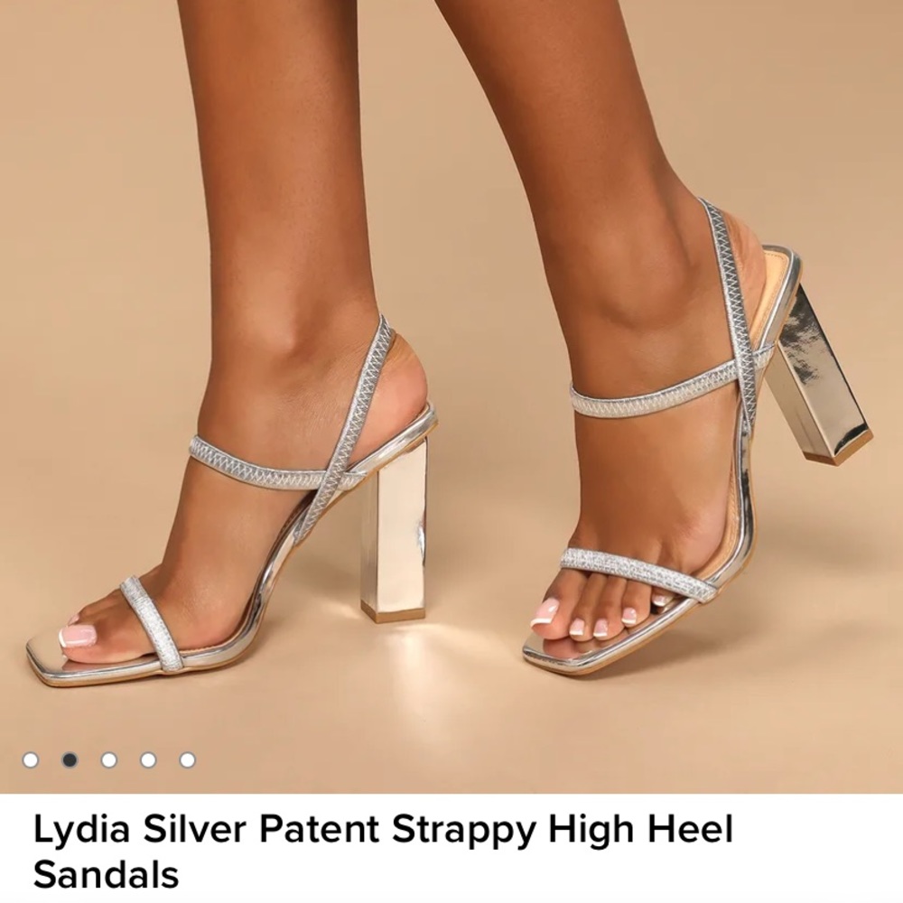 Silver Strappy High Heels
